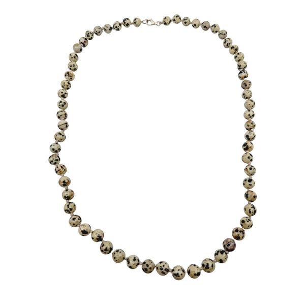 Dalmatian stone necklace medium (Ø 8mm / 60cm)