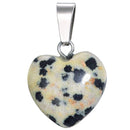 aqasha® Anhänger Dalmatinerstein - Halskette - Herzform (1,6x1,6 cm)