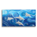 Sonja Ariel von Staden Kunstdruck Poster / 60x40 cm Delfinbild: Delfin-Familie im Wellentanz - Kunstdruck