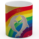 Sonja Ariel von Staden Kunstdruck Tasse / 325 ml Delfinbild: Delfin Regenbogen Energie - Kunstdruck