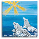Sonja Ariel von Staden Kunstdruck Poster / 50x50 cm Delfinbild: Sonnenbad der Delfine - Kunstdruck