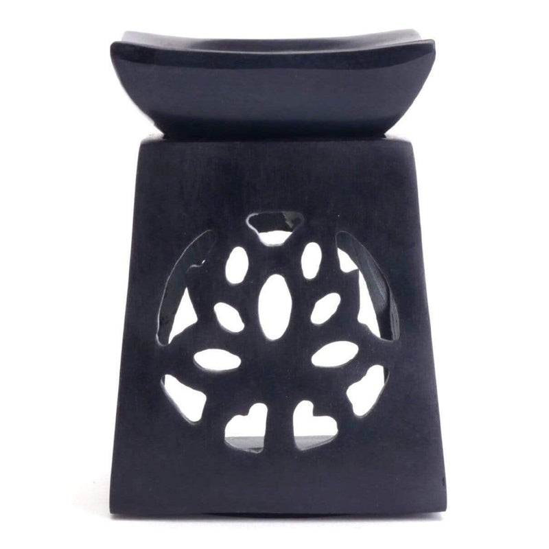 aqasha® Raumduft Duftlampe aus Speckstein mit Lotusblumen-Motiv