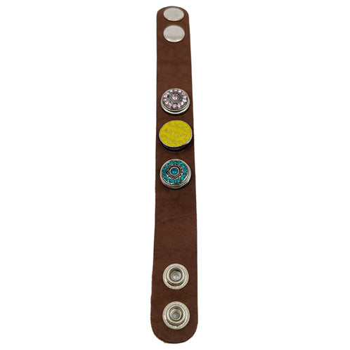 Lederarmband mit Ziersteinen (24cm)