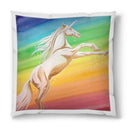Sonja Ariel von Staden Kunstdruck Kissen / 40x40 cm Einhornbild: Einhorn des Regenbogens - Kunstdruck
