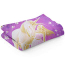 Sonja Ariel von Staden Kunstdruck Decke / 150x100 cm Einhornbild: Einhorn-Frühlingspaziergang - Kunstdruck