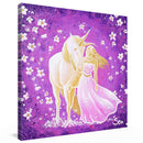 Sonja Ariel von Staden Kunstdruck Leinwand / 20x20 cm Einhornbild: Einhorn-Frühlingspaziergang - Kunstdruck