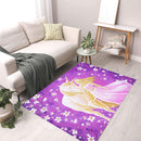 Sonja Ariel von Staden Kunstdruck Teppich / 70x50 cm Einhornbild: Einhorn-Frühlingspaziergang - Kunstdruck