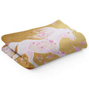 Sonja Ariel von Staden Kunstdruck Decke / 150x100 cm Einhornbild: Glückliches Blüten Einhorn - Kunstdruck