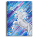 Sonja Ariel von Staden Kunstdruck Leinwand / 80x60 cm Einhornbild: Kraft Einhorn der Klarheit - Kunstdruck