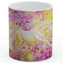 Sonja Ariel von Staden Kunstdruck Tasse / 325 ml (Variation 1) Einhornbild: Leuchtendes Sonnen Einhorn - Kunstdruck