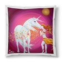 Sonja Ariel von Staden Kunstdruck Kissen / 40x40 cm Einhornbild: Magische Einhorn-Freundschaft - Kunstdruck