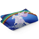 Sonja Ariel von Staden Kunstdruck Decke / 150x100 cm Einhornbild: Regenbogen-Galopp - Kunstdruck