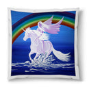 Sonja Ariel von Staden Kunstdruck Kissen / 40x40 cm Einhornbild: Regenbogen-Galopp - Kunstdruck