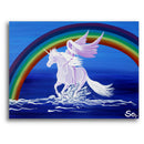 Sonja Ariel von Staden Kunstdruck Poster / 40x30 cm Einhornbild: Regenbogen-Galopp - Kunstdruck
