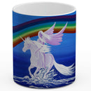 Sonja Ariel von Staden Kunstdruck Tasse / 325 ml Einhornbild: Regenbogen-Galopp - Kunstdruck