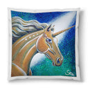 Sonja Ariel von Staden Kunstdruck Kissen / 40x40 cm Einhornbild: Sternen Einhorn der Klarheit - Kunstdruck