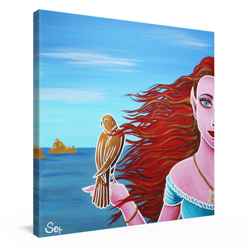 Sonja Ariel von Staden Kunstdruck Leinwand / 20x20 cm Elfenbild: Marylenya - die Elfe von Ibiza - Kunstdruck