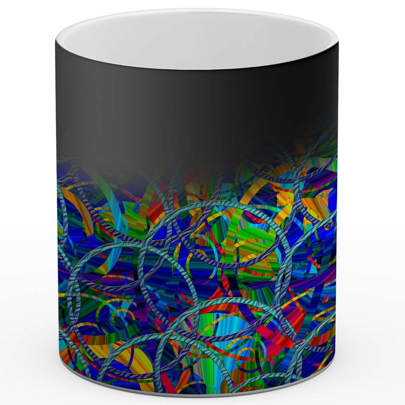 Vadim Tschenze Kunstdruck Tasse / 325 ml (Thermoeffekt) Energiebild: Gitter-Mandala - Absicherung - Kunstdruck