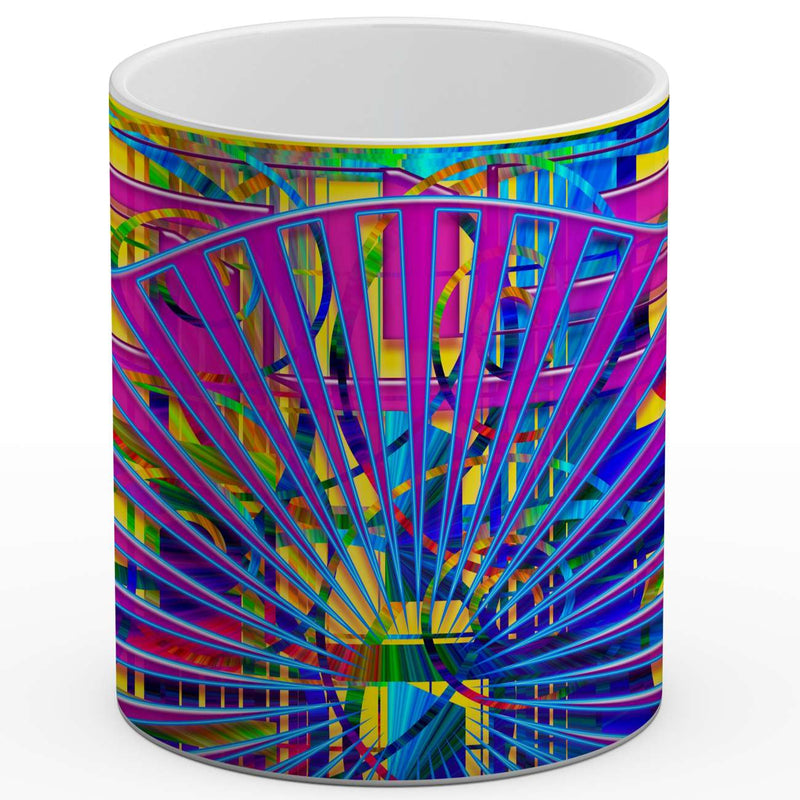 Vadim Tschenze Kunstdruck Tasse / 325 ml Energiebild: Gitter-Mandala - Mut - Kunstdruck