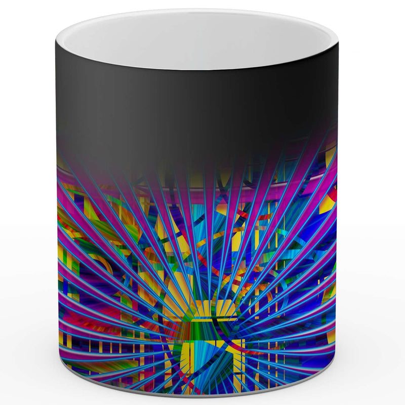 Vadim Tschenze Kunstdruck Tasse / 325 ml (Thermoeffekt) Energiebild: Gitter-Mandala - Mut - Kunstdruck