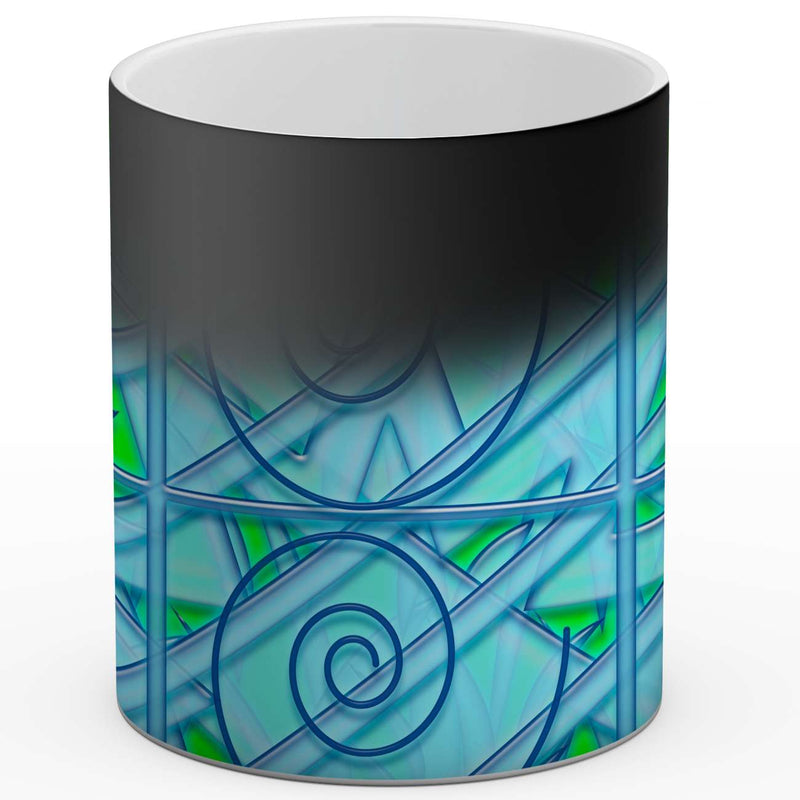 Vadim Tschenze Kunstdruck Tasse / 325 ml (Thermoeffekt) Energiebild: Gitter-Mandala - Schönheit - Kunstdruck