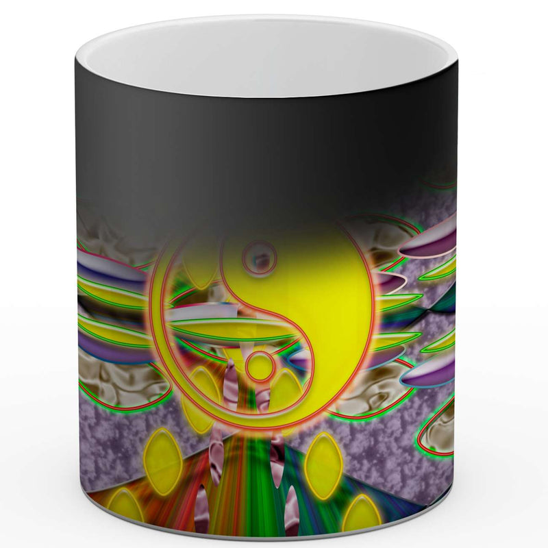 Vadim Tschenze Kunstdruck Tasse / 325 ml (Thermoeffekt) Energiebild: Gitter-Mandala - Spirit - Kunstdruck