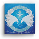 Sonja Ariel von Staden Kunstdruck Leinwand / 20x20 cm Energiebild: Kristall-Sternentor von Erzengel Gabriel und Larimar - Kunstdruck