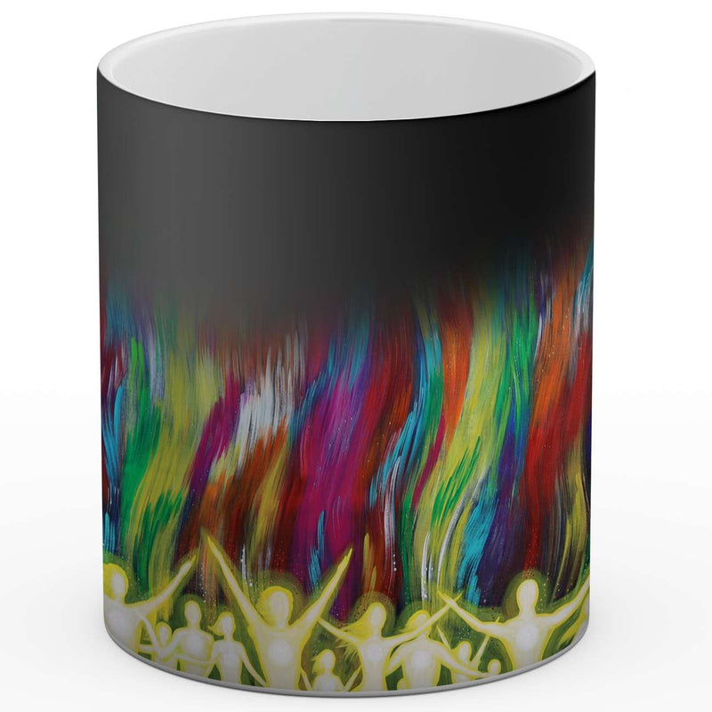 Sonja Ariel von Staden Kunstdruck Tasse / 325 ml (Thermoeffekt) Energiebild: Segen der Regenbogen-Dimension - Kunstdruck