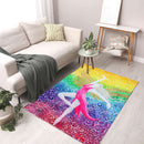 Sonja Ariel von Staden Kunstdruck Teppich / 140x90 cm Engelbild: Engel des Regenbogen-Tanzes - Kunstdruck