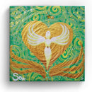 Sonja Ariel von Staden Kunstdruck Leinwand / 20x20 cm Engelbild: Kleiner HeilerEngel - Kunstdruck