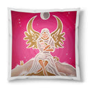 Sonja Ariel von Staden Kunstdruck Kissen / 40x40 cm Engelbild: Liebevoller Schutzengel der Nacht - Kunstdruck