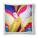 Sonja Ariel von Staden Kunstdruck Kissen / 40x40 cm Engelbild: Regenbogen Engel der heilsamen Liebe - Kunstdruck