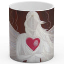 Sonja Ariel von Staden Kunstdruck Tasse / 325 ml (Variation 2) Engelbild: Silberner Liebesengel - Kunstdruck