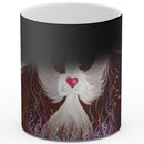 Sonja Ariel von Staden Kunstdruck Tasse / 325 ml (Thermoeffekt) Engelbild: Silberner Liebesengel - Kunstdruck