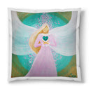 Sonja Ariel von Staden Kunstdruck Kissen / 40x40 cm Engelbild: Zarter LiebesEngel  - Kunstdruck