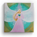 Sonja Ariel von Staden Kunstdruck Leinwand / 20x20 cm Engelbild: Zarter LiebesEngel  - Kunstdruck