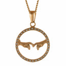 aqasha® Anhänger Gold Anhänger Hand-Motiv mit Kristallen - Golden Hands