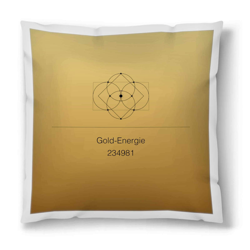 Malkiel Dietrich Kunstdruck Kissen / 40x40 cm Gold Energie - Zahlencode Projektion