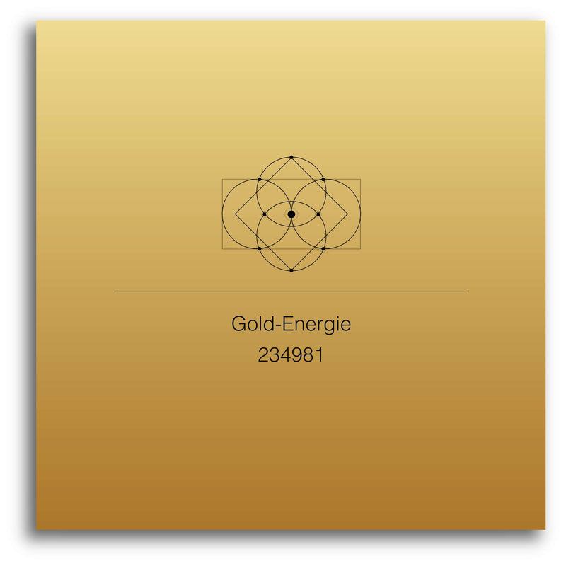 Malkiel Dietrich Kunstdruck Poster / 50x50 cm Gold Energie - Zahlencode Projektion