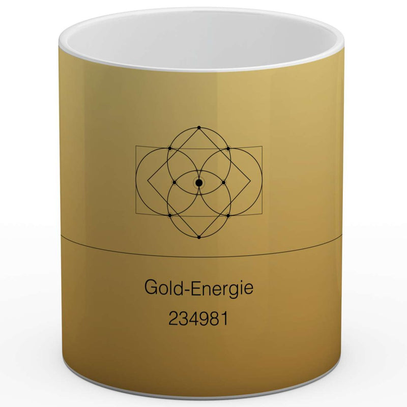 Malkiel Dietrich Kunstdruck Tasse / 325 ml Gold Energie - Zahlencode Projektion