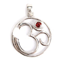 aqasha® Anhänger Granat, Sterlingsilber 925 - Halskette - Om (3x3 cm)