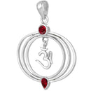 aqasha® Anhänger Granat, Sterlingsilber 925 - Halskette - Om (4,9x3,8 cm)