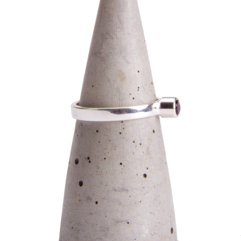 aqasha® Ring Granat, Sterlingsilber 925 - Ring - Größe 57