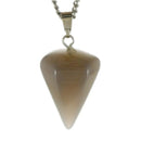 aqasha® Halskette Halskette mit Anhänger - Achat - Kegel - Braun (2,6x1,4 cm)