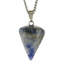 aqasha® Halskette Halskette mit Anhänger - Aventurin - Kegel - Blau (2,6x1,4 cm)