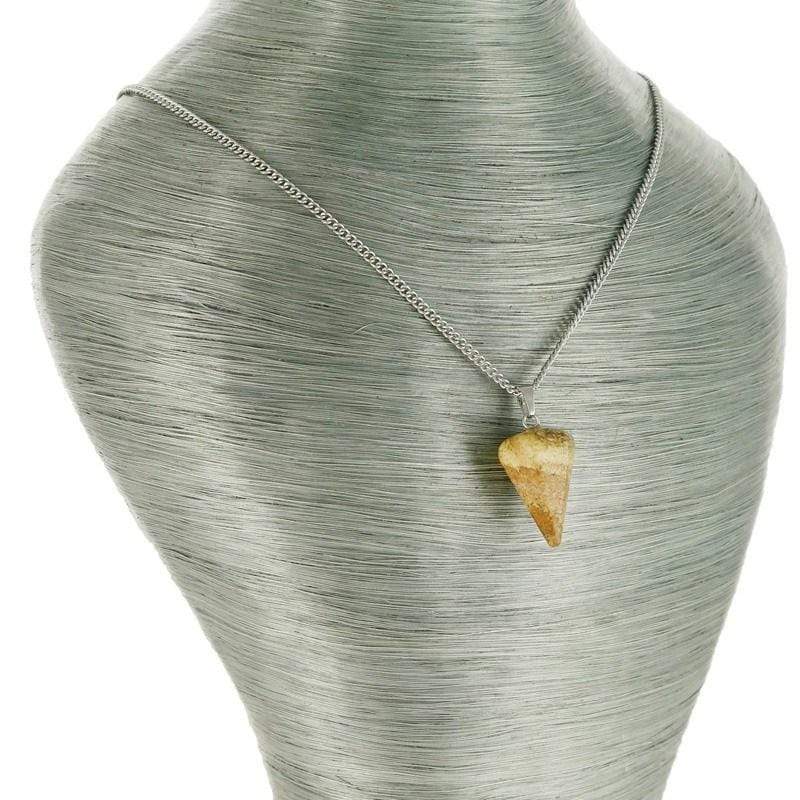 aqasha® Halskette Halskette mit Anhänger - Jaspis - Kegel - Braun (2,6x1,4 cm)