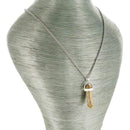 aqasha® Halskette Halskette mit Anhänger - Jaspis - Prisma - Braun (3,8x1,4cm)