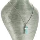 aqasha® Halskette Halskette mit Anhänger - Magnesit - Prisma - Grün (3,8x1,4cm)