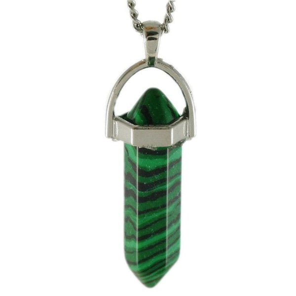 Isabell Giese Anhänger Halskette mit Anhänger - Malachit Anhanger (synth) - Prisma - Grün (3,8x1 cm)