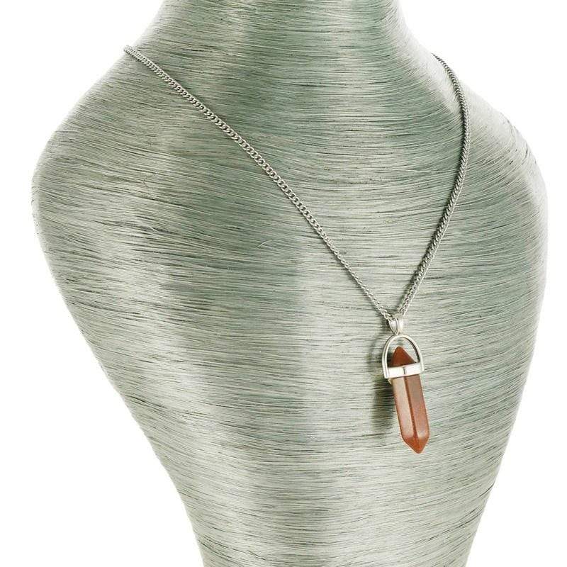 aqasha® Halskette Halskette mit Anhänger - Pallisandro - Prisma - Grün (3,8x1 cm)